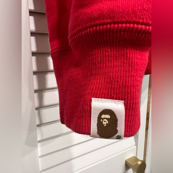 BAPE - A BATHING APE Nordic Pattern Zip Hoodie - Men's M - Red - Picture 9 of 10